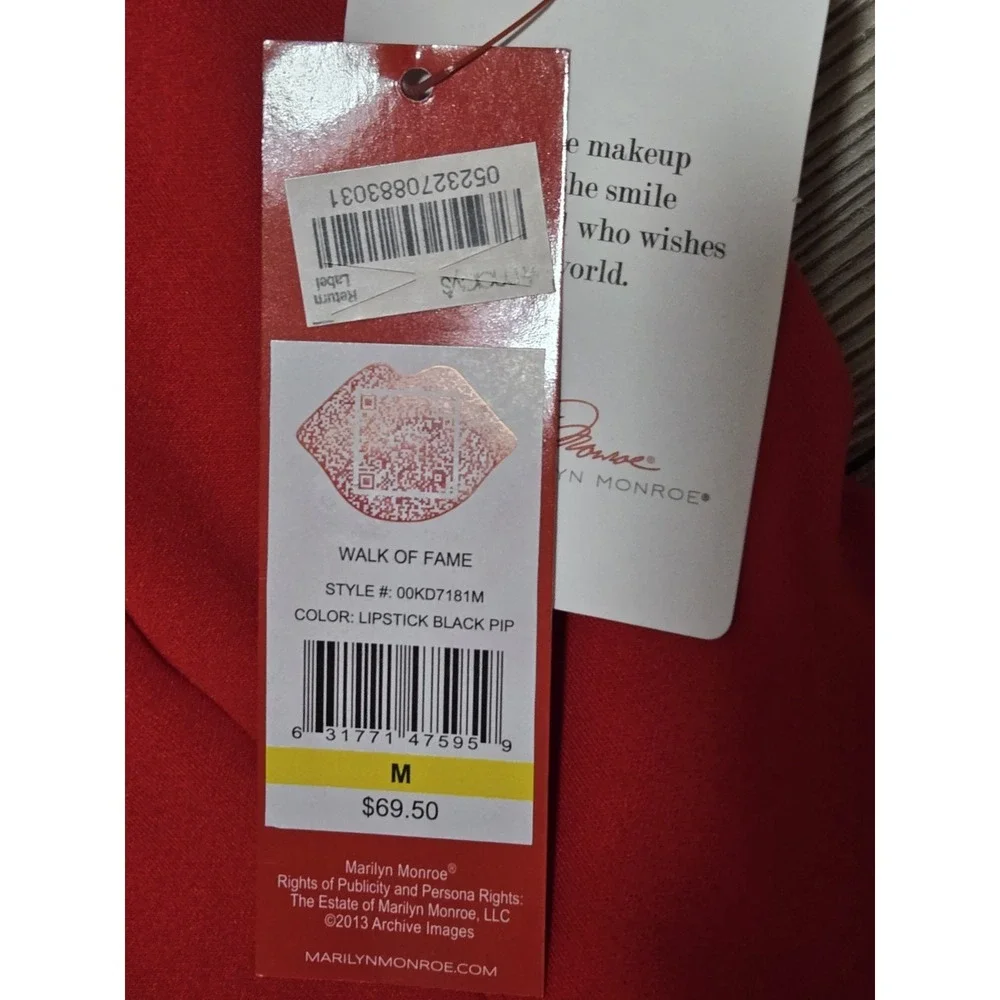 Macy's‎ Marilyn Monroe Red Lipstick Dress Walk Of Fame Womens Medium NWT Cosplay